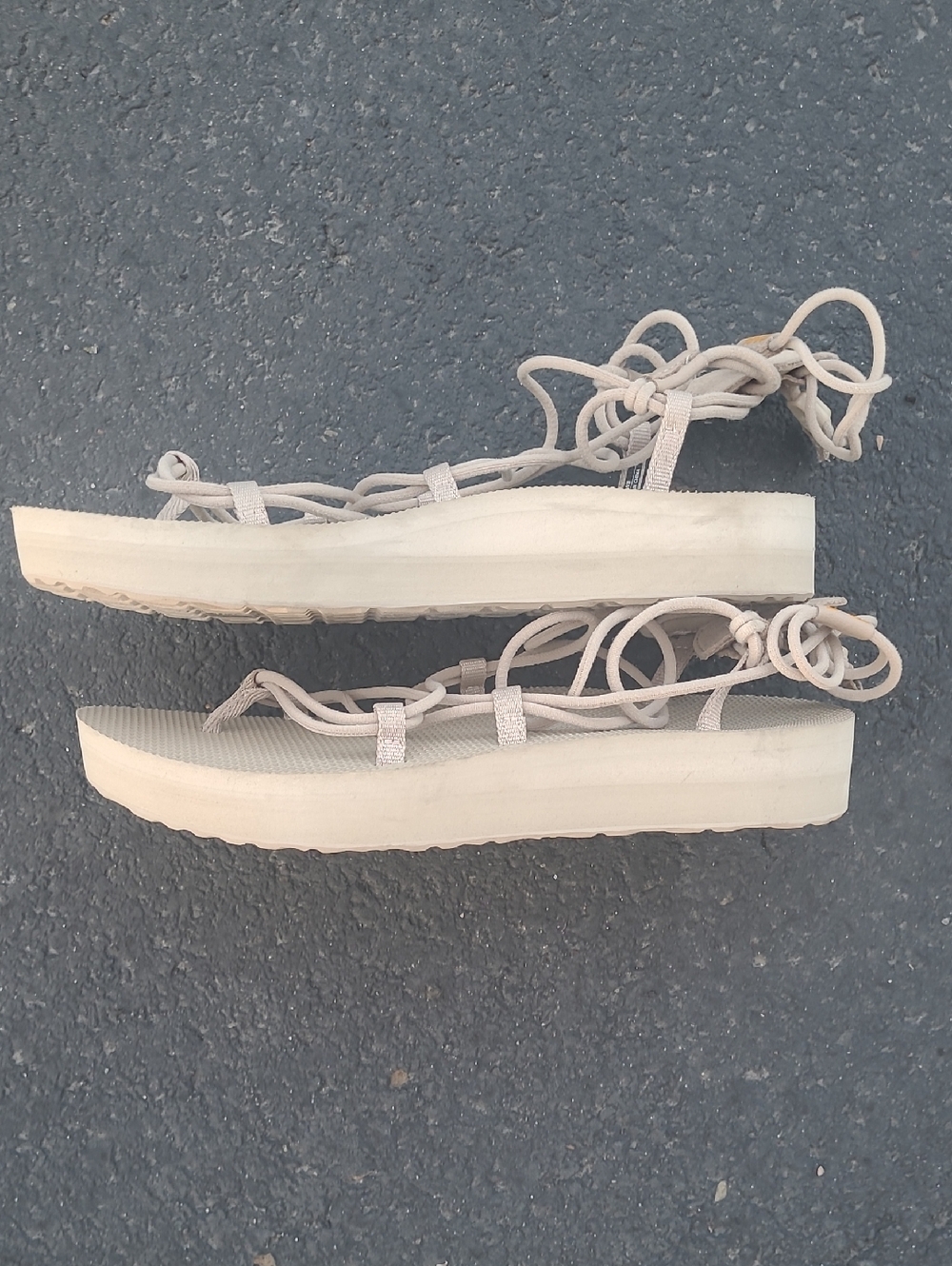 NWOT Teva Infinity Midform Gladiator Neutral Beige Lace-Up Sandals - Picture 7 of 8